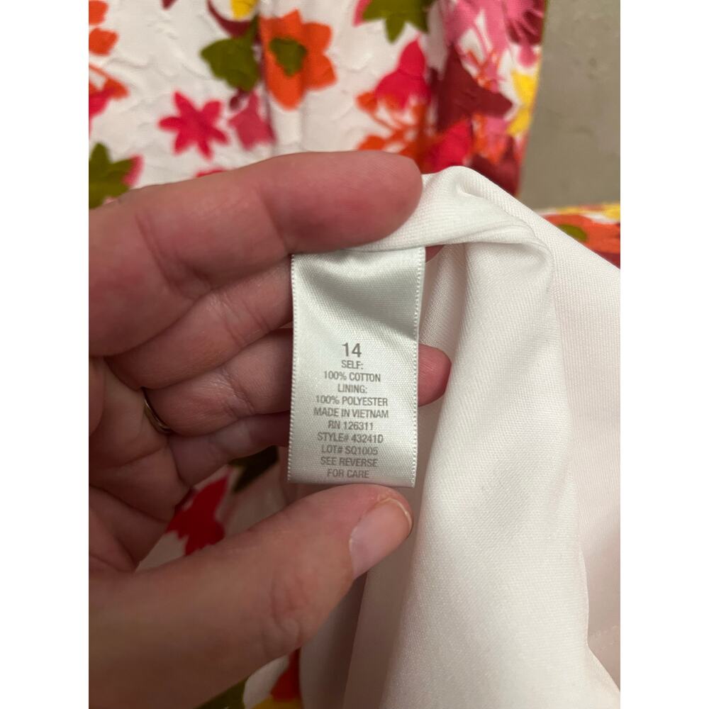 Dress Barn Vibrant Floral Print Sleeveless Sheath Dress Size 14 - Picture 8 of 12